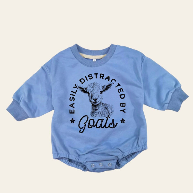 Goats Baby Sweatshirt Romper, baby romper, baby clothes, baby girl, baby boy, baby gift, newborn gift, western baby