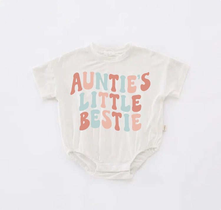 Aunties bestie Baby ROMPER tshirt bodysuit, infant clothes, baby shirt, baby girl gift, baby shower gift, baby boy gift