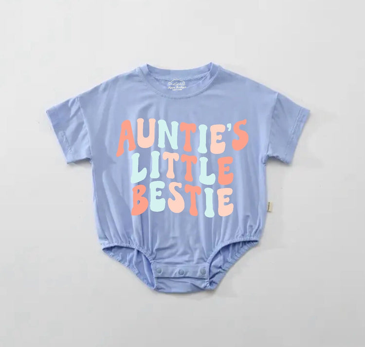 Aunties bestie Baby ROMPER tshirt bodysuit, infant clothes, baby shirt, baby girl gift, baby shower gift, baby boy gift