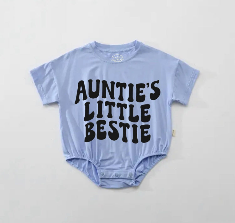 Aunties bestie Baby ROMPER tshirt bodysuit, infant clothes, baby shirt, baby girl gift, baby shower gift, baby boy gift