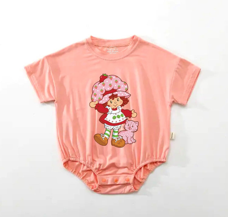 Baby strawberry ROMPER tshirt bodysuit, infant clothes, baby shirt, baby girl gift, baby shower gift, newborn gift