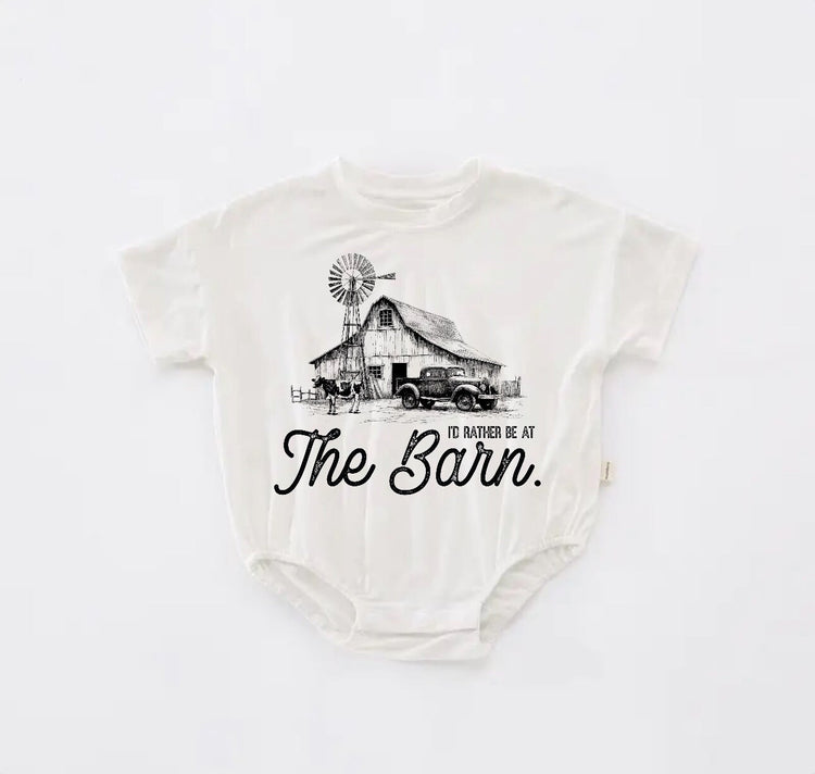 Barn Baby western t-shirt bubble ROMPER jumpsuit, infant clothes, baby western shirt, baby boy girl, baby shower gift, toddler