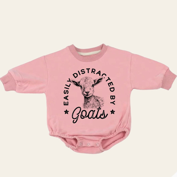 Goats Baby Sweatshirt Romper, baby romper, baby clothes, baby girl, baby boy, baby gift, newborn gift, western baby
