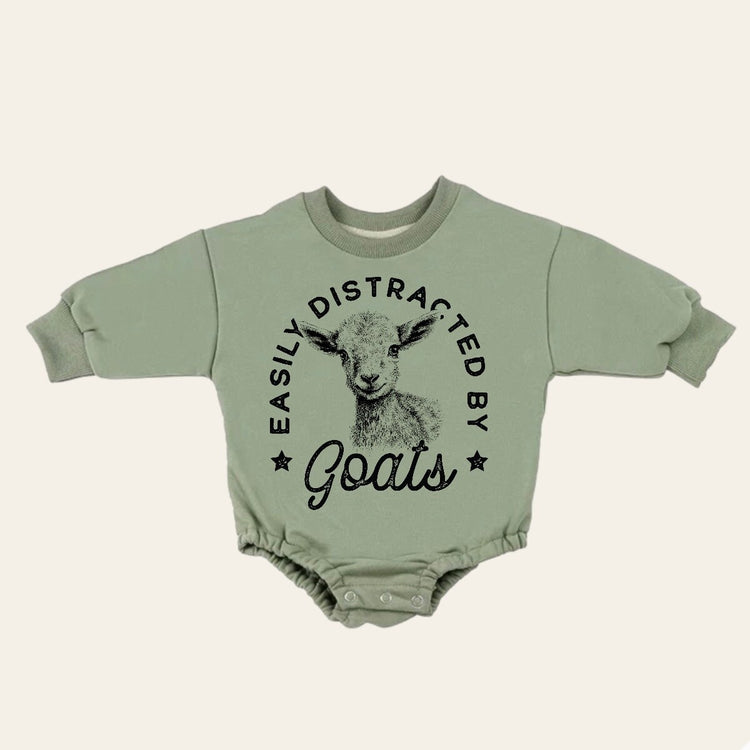 Goats Baby Sweatshirt Romper, baby romper, baby clothes, baby girl, baby boy, baby gift, newborn gift, western baby