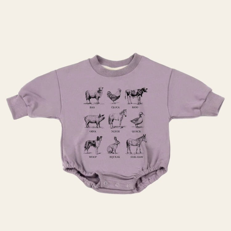 farm animals Baby Sweatshirt Romper, baby romper, baby clothes, baby girl, baby boy, baby gift, newborn gift, western baby
