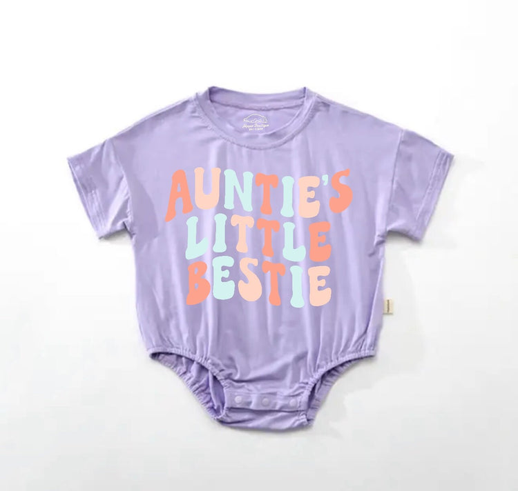 Aunties bestie Baby ROMPER tshirt bodysuit, infant clothes, baby shirt, baby girl gift, baby shower gift, baby boy gift