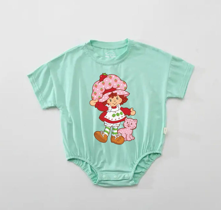 Baby strawberry ROMPER tshirt bodysuit, infant clothes, baby shirt, baby girl gift, baby shower gift, newborn gift