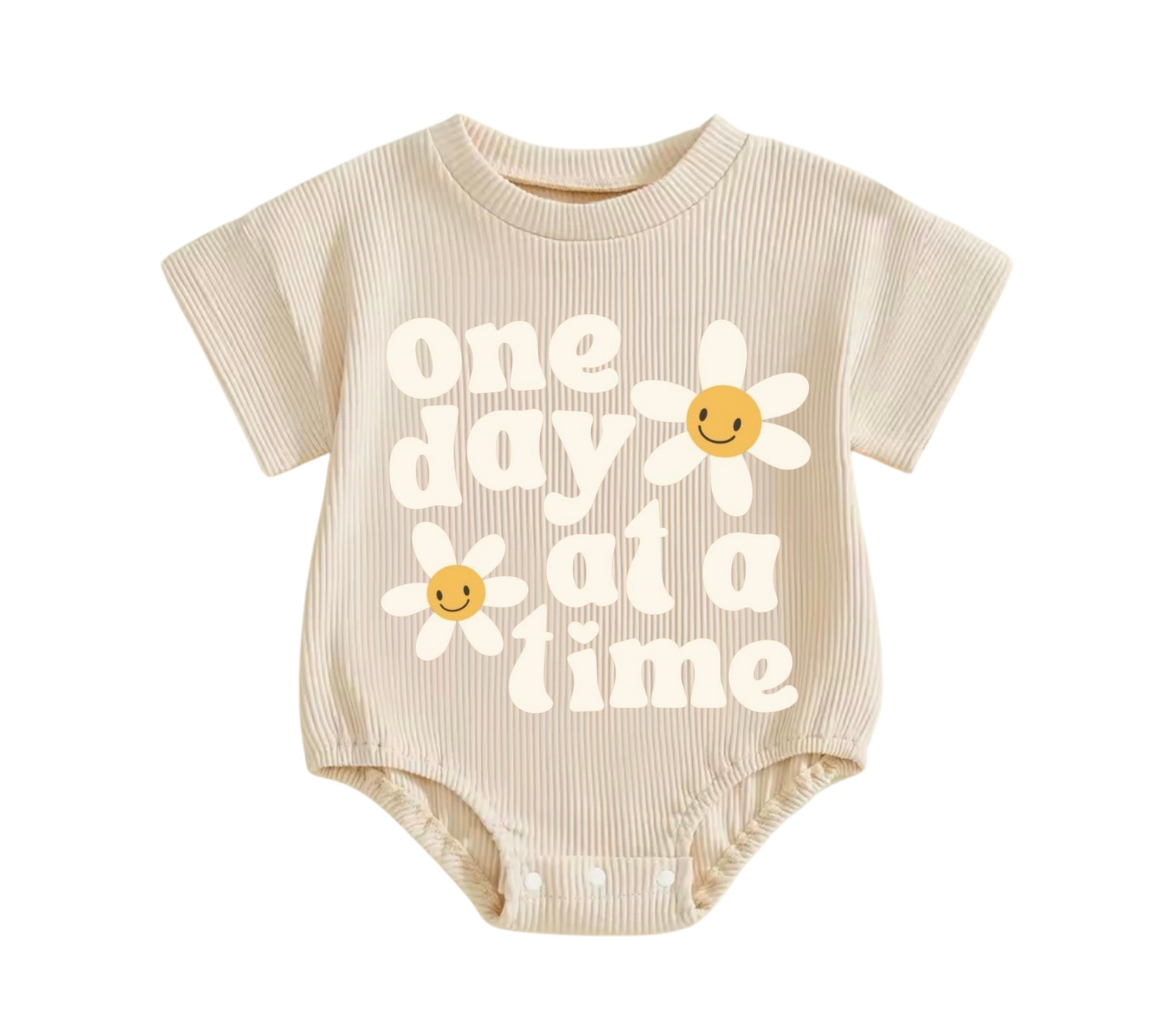 Baby romper tshirt bodysuit - One day at a time Hippo Boutique