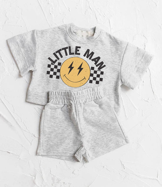 Little Man Retro Baby boy T-Shirt & Shorts Outfit Hippo Boutique