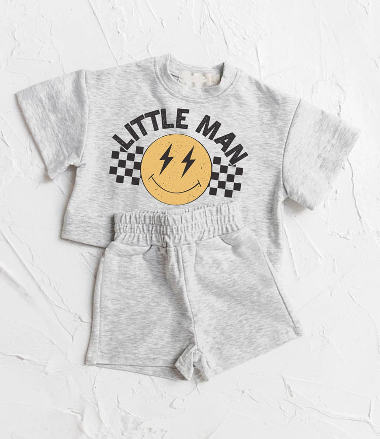 Little Man Retro Baby boy T-Shirt & Shorts Outfit Hippo Boutique