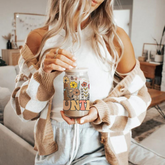 Floral Auntie Glass Tumbler Cups Hippo Boutique