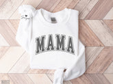 Varsity Mama Sweatshirt with children’s name on sleeve Hippo Boutique