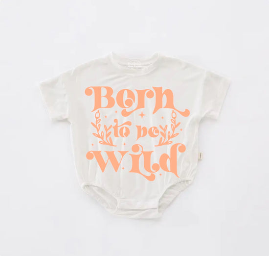 Born To Be Wild boho Baby t-shirt Bubble Romper Hippo Boutique