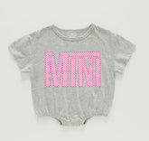 Checkered Mini Baby Girl t-shirt Bubble Romper Hippo Boutique