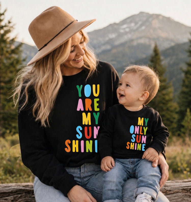 Mama & Mini Matching Sweatshirts - You are my sunshine Hippo Boutique