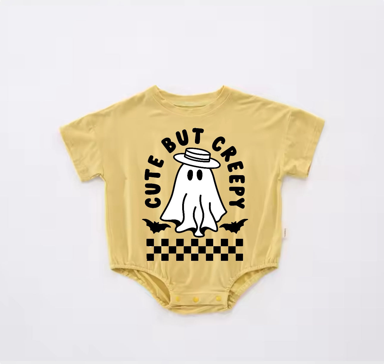 Baby Halloween t-shirt Bubble Romper - Cute but Creepy Ghost Hippo Boutique