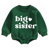 Big Sister Soft warm fleece Baby Oversized Sweatshirt Romper Hippo Boutique