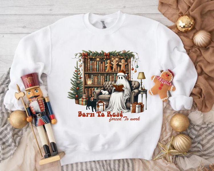 Reading Ghost Christmas Sweatshirts Hippo Boutique