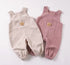 Summer Baby Bear Graphic Denim Bib Overalls with Pocket Patchwork Corduroy Bodysuit Casual Romper for Toddler Infant Boys Girls