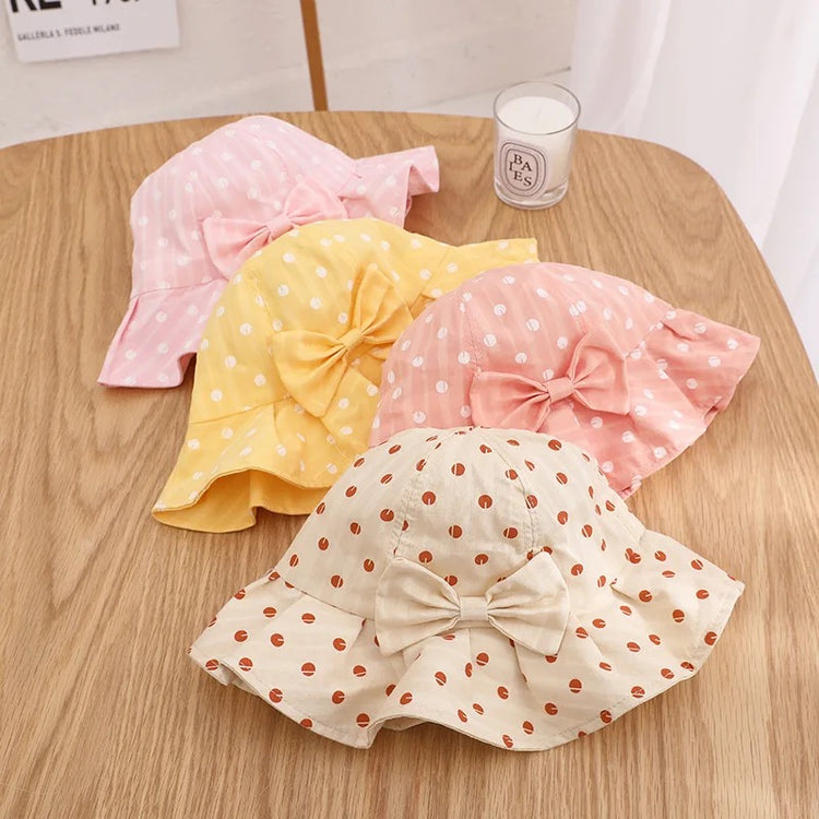 Polka Dot Bow Sun Hats Hippo Boutique