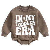 In my toddler era Soft warm fleece Baby Oversized Sweatshirt Romper Hippo Boutique