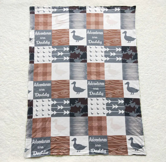 Adventures with daddy duck hunting Minky Baby Blanket Hippo Boutique