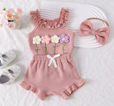 Knit Floral Baby Outfit Hippo Boutique