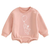 Soft warm fleece Baby Bear Balloon  Oversized Sweatshirt Romper Hippo Boutique