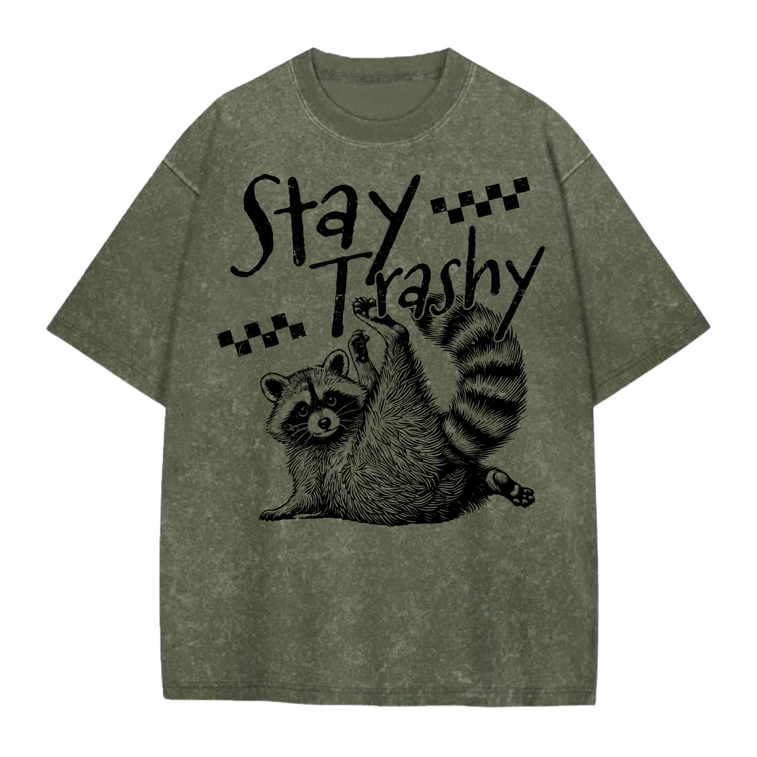 Oversized Acid Washed Raccoon T-Shirt Hippo Boutique
