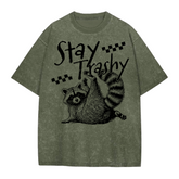 Oversized Acid Washed Raccoon T-Shirt Hippo Boutique