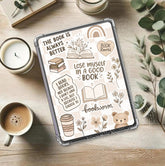 Kindle Insert - Brown Checkered Bookish Hippo Boutique