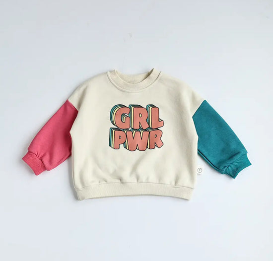 Girl Power French Terry Baby and newborn Sweatshirt Hippo Boutique