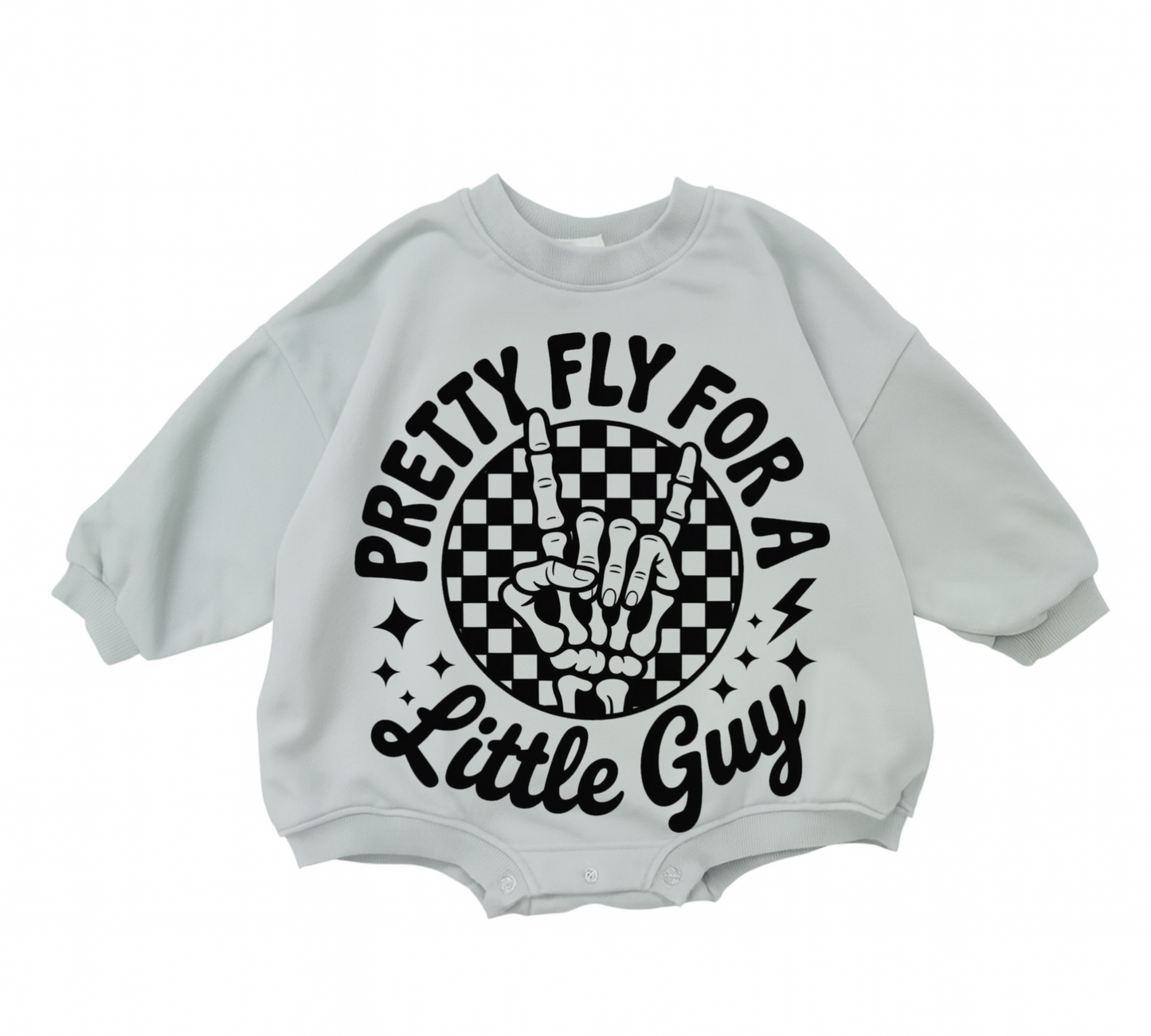 Baby Cotton Sweatshirt Romper - Pretty Fly Hippo Boutique