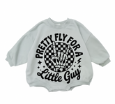 Baby Cotton Sweatshirt Romper - Pretty Fly Hippo Boutique