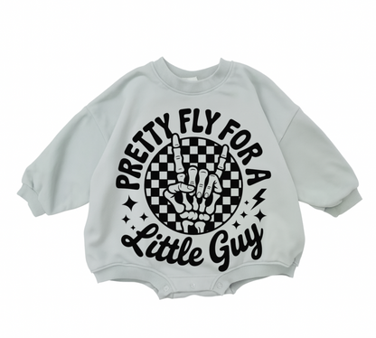 Baby Cotton Sweatshirt Romper - Pretty Fly Hippo Boutique