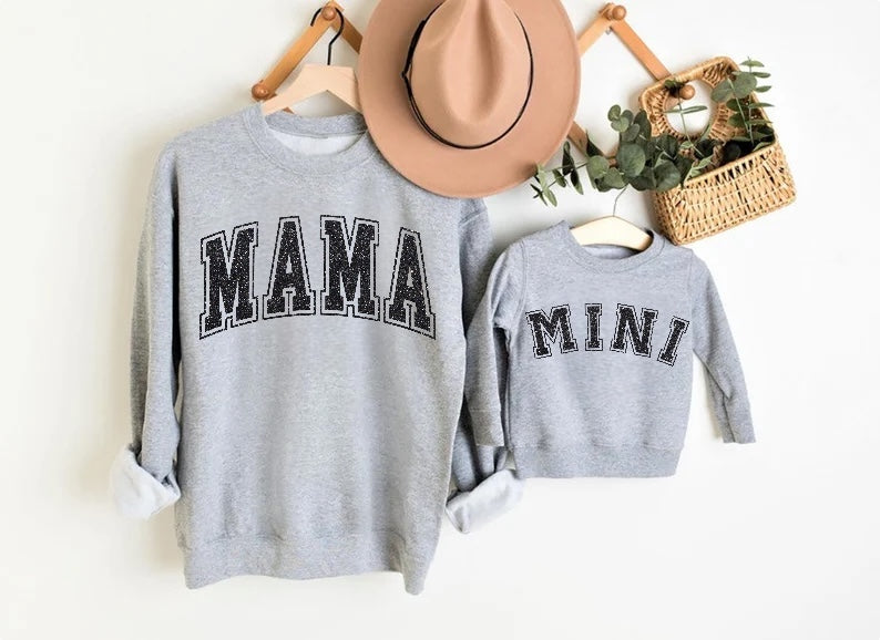 Glitter Mama & Mini Matching Sweatshirts - Grey Hippo Boutique