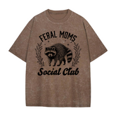 Oversized Acid Washed Raccoon T-Shirt - Feral Mom’s Social Club Hippo Boutique