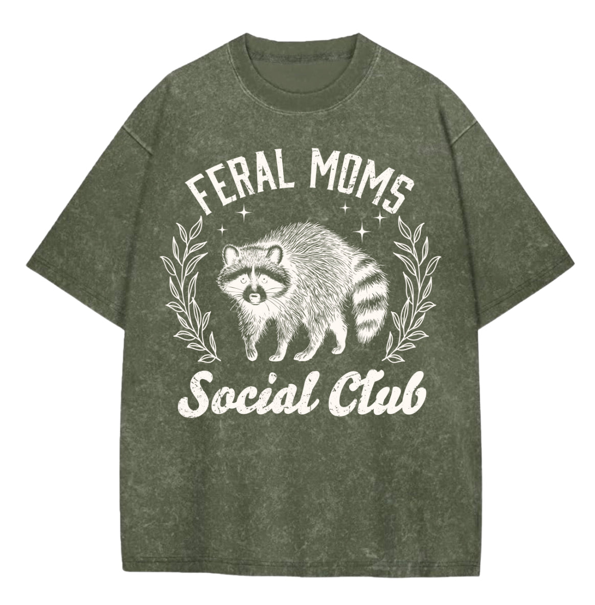 Oversized Acid Washed Raccoon T-Shirt - Feral Mom’s Social Club Hippo Boutique
