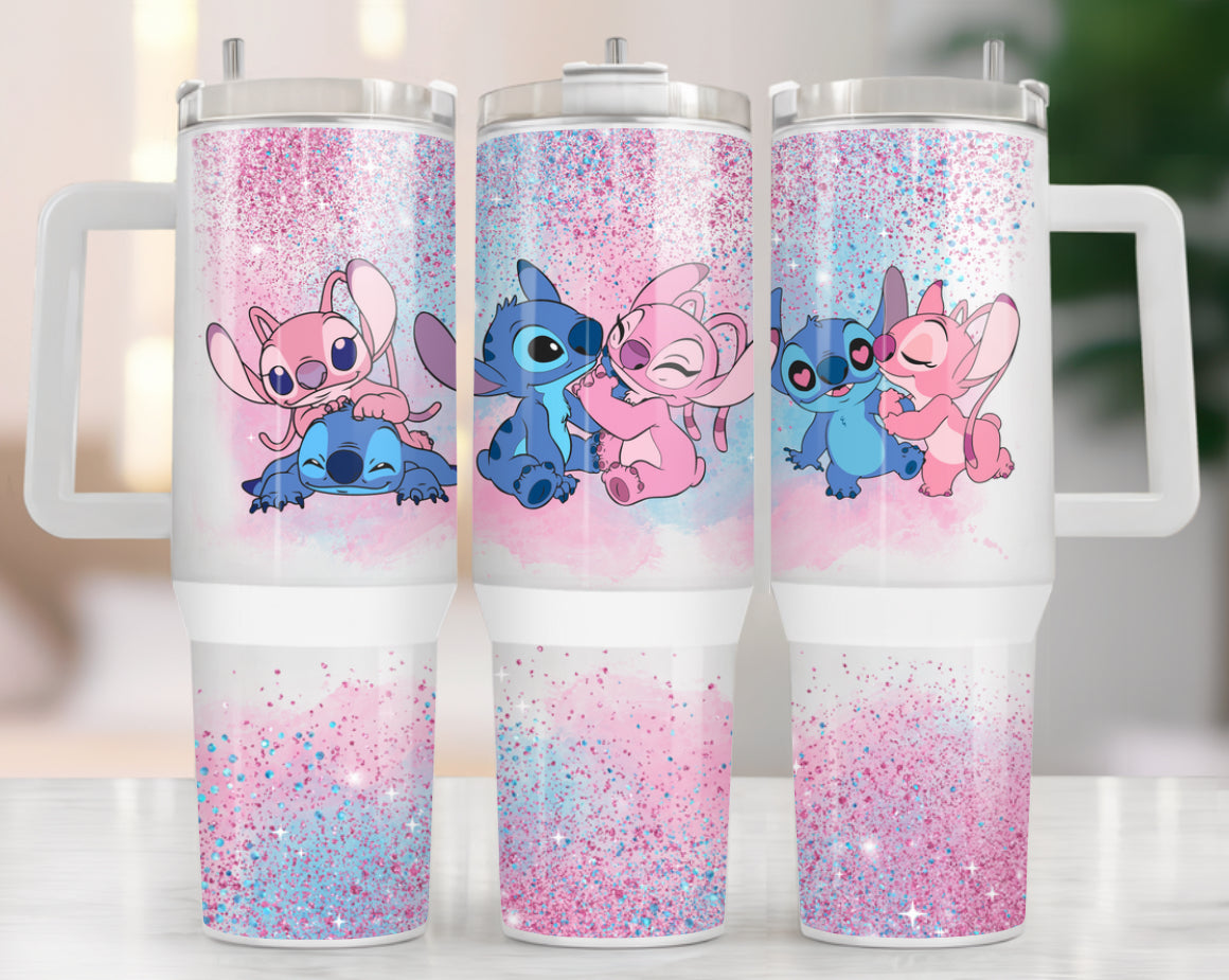 40oz Stanley Tumbler - Stitch Love Hippo Boutique