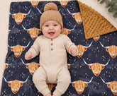 Brown Highland Cow Minky Baby Blanket Hippo Boutique