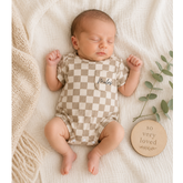 Personalized Baby Name Checkered Romper Hippo Boutique