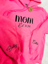 Custom Mama Hoodie with children’s name on sleeve Hippo Boutique