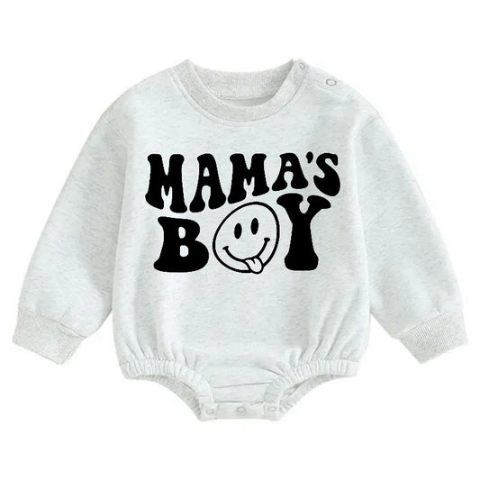 Soft warMama’s Boy fleece Baby Boy Oversized Sweatshirt Romper Hippo Boutique