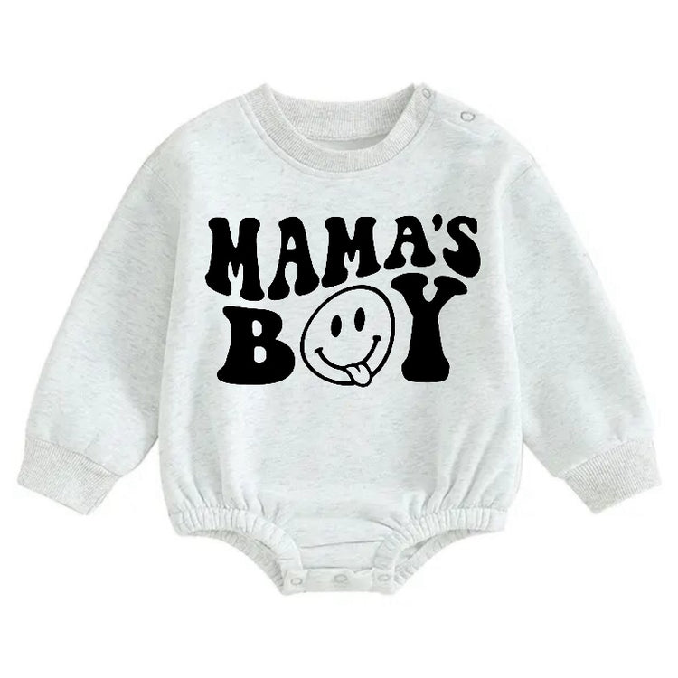 Soft warMama’s Boy fleece Baby Boy Oversized Sweatshirt Romper Hippo Boutique