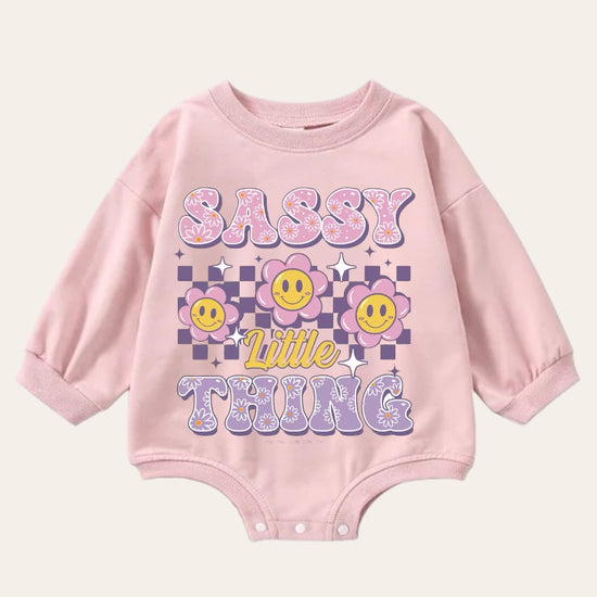 Sassy Lottle Thing Oversized Sweatshirt Romper Hippo Boutique
