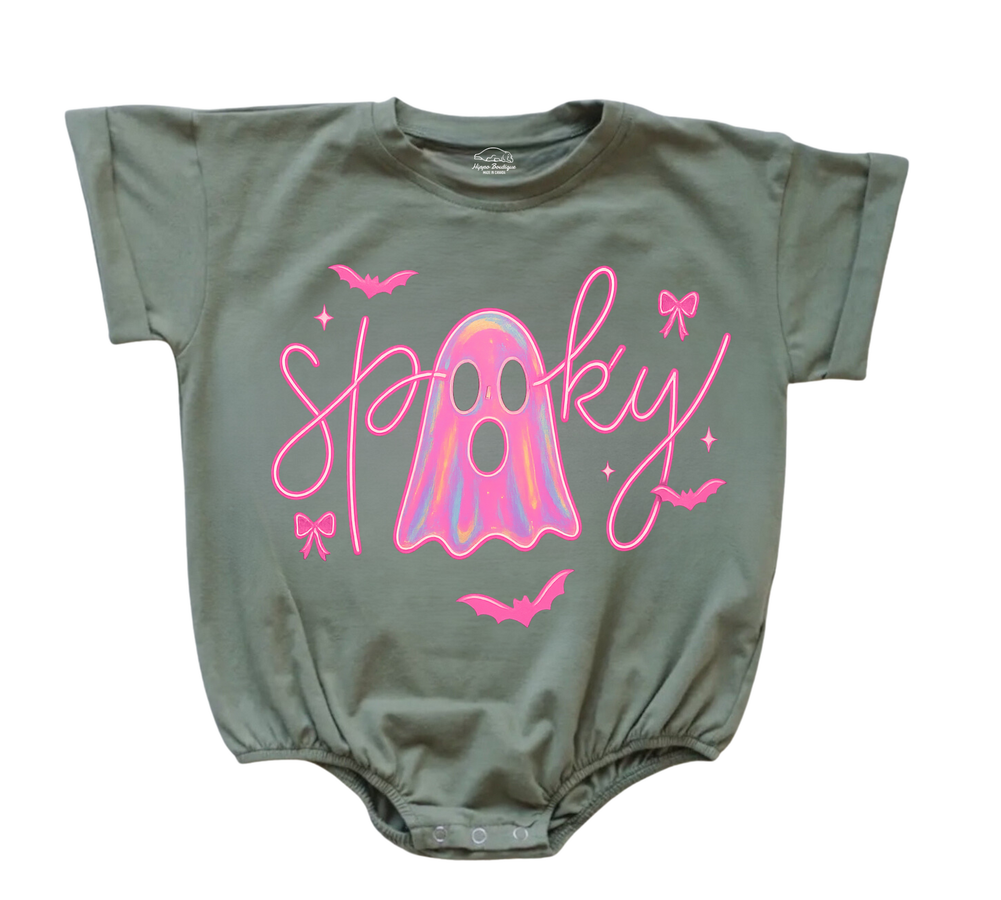 Ghost Coquette Halloween Baby t-shirt Bubble Romper Hippo Boutique