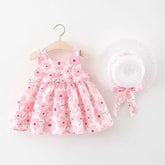 Floral Sleeveless Baby Dress with Sun Hat Hippo Boutique