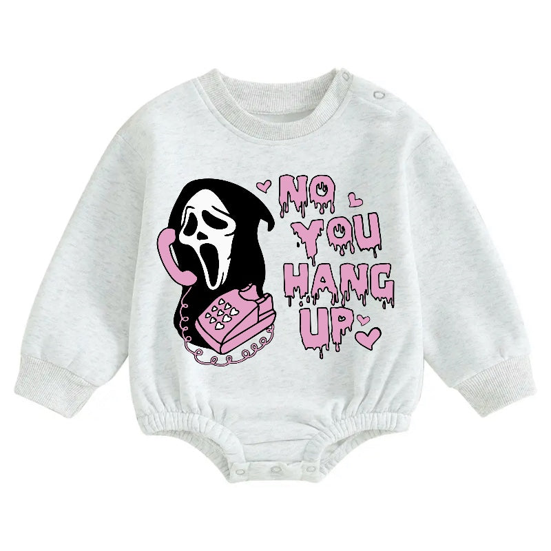 Soft warm fleece Baby Scream Halloween Oversized Sweatshirt Bodysuit Hippo Boutique
