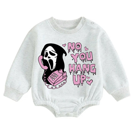 Soft warm fleece Baby Scream Halloween Oversized Sweatshirt Bodysuit Hippo Boutique