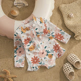 Baby Girl Boho One Piece Rash Guard Swimsuit Hippo Boutique